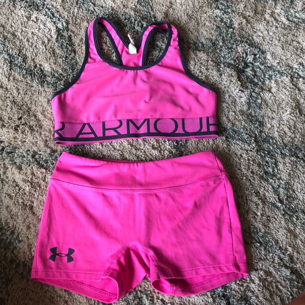 Kids under armour sports bra + spandex